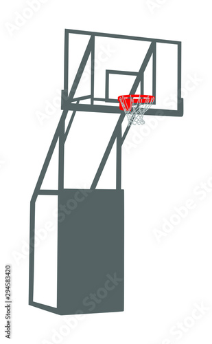 Basketball hoop vector silhouette illustration. Sport construction.