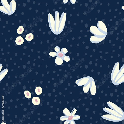 Seamless pattern Vector floral design. Romantic background print for fabrics and wallpapers.