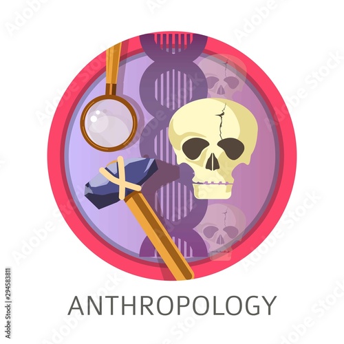Anthropology subject studies themed concept logo