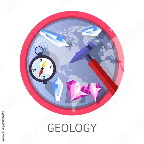 Geology discipline, industry themed concept logo