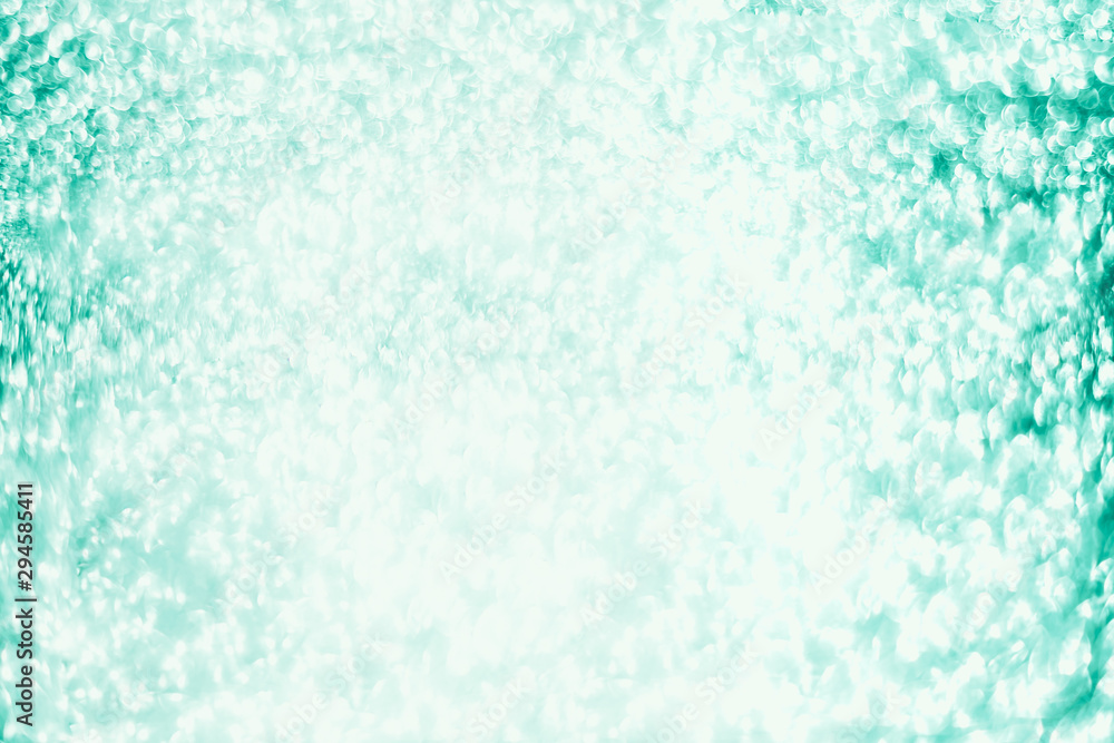 Holiday Neo mint green abstract bokeh background