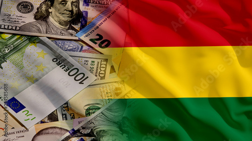 Waving Money and Bolivia Flag photo