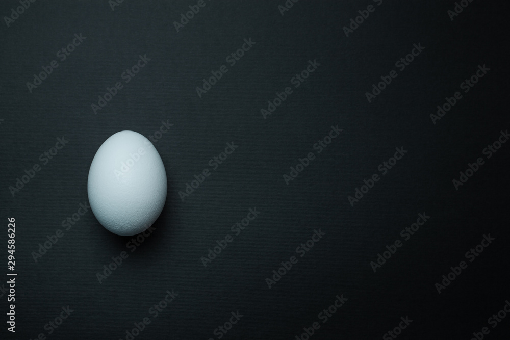 White chicken egg isolated on black background. White chicken egg isolated on black background.
