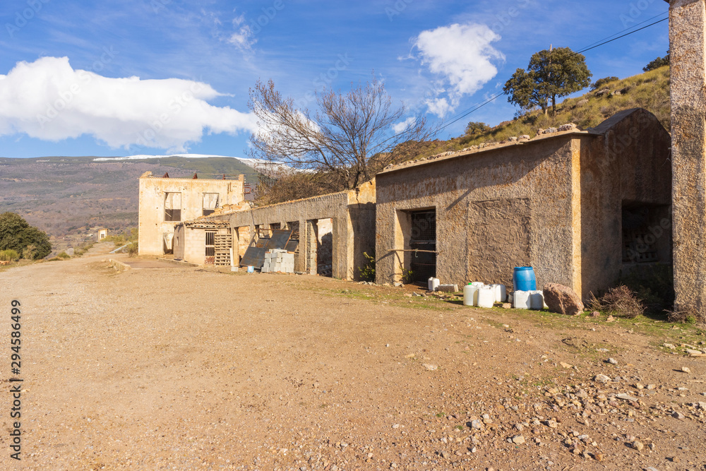 abandoned buildings in the Conjuro mine (Spain)