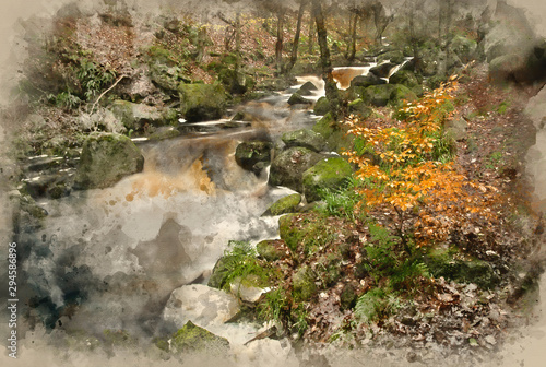 Digital watercolor painting...