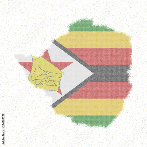 Map of Zimbabwe. Mosaic style map with flag of Zimbabwe. Exquisite vector illustration.