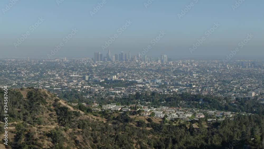 Los Angeles Aerial Establish Shot From Griffith Park Rotate Left Los Angeles Aerial Establish Shot From Griffith Park Rotate Left