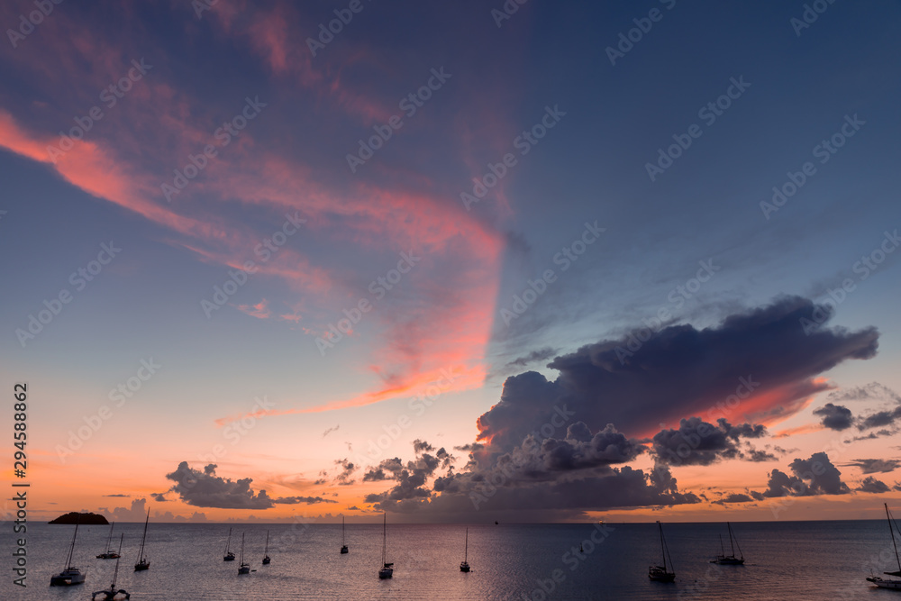 Les Trois-Ilets, Martinique, FWI - Sunset in Anse Mitan
