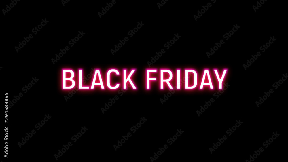 Black Friday Sale neon sign. Long horizontal light banner. For art template design, list, page, mockup brochure style, banner, idea, cover, booklet, print