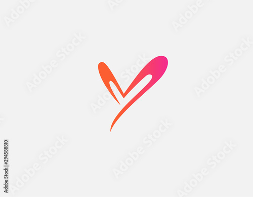 Creative abstract bright red logo heart icon for your company