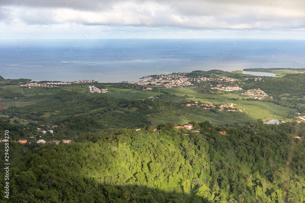 Le Vauclin, Martinique, FWI - View to the Atlantic coast from the top of Vauclin Mountain