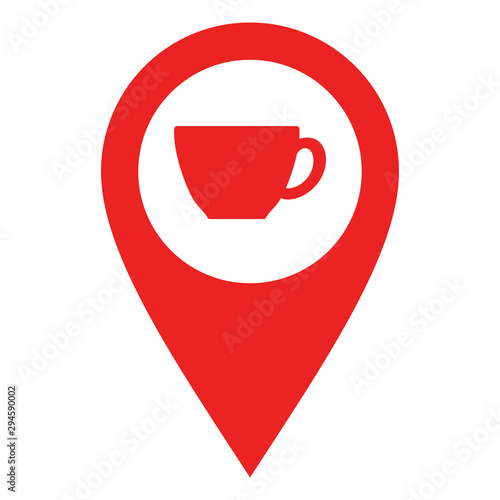 Tasse und Kartenmarkierung