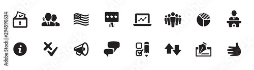Politics, Government, and Voting Icon Set (vector icons)