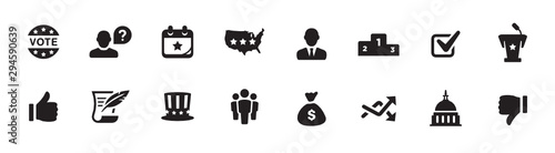 Politics, Government, and Voting Icon Set (vector icons)