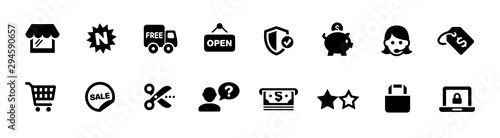 Shopping, Store, and e-Commerce Icon Set (vector icons)