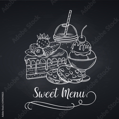 Sweets icon, blackboard style