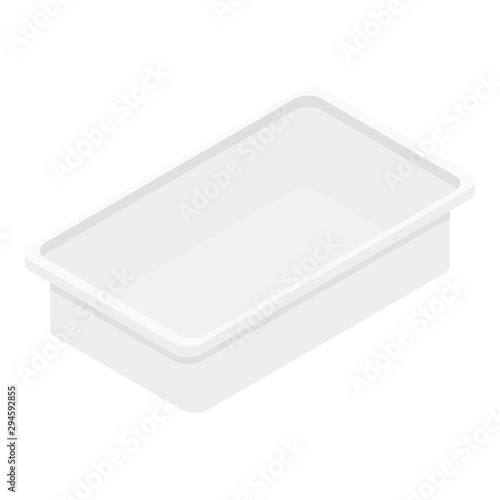 Food plastic box icon. Isometric of food plastic box vector icon for web design isolated on white background