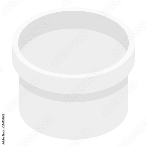 Plastic jar icon. Isometric of plastic jar vector icon for web design isolated on white background