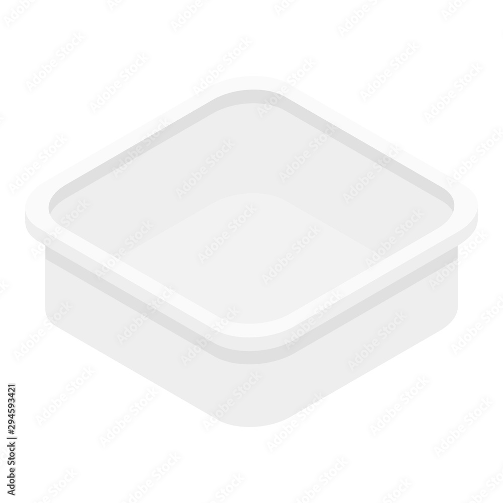 Eco plastic box icon. Isometric of eco plastic box vector icon for web design isolated on white background Eco plastic box icon. Isometric of eco plastic box vector icon for web design isolated on white background