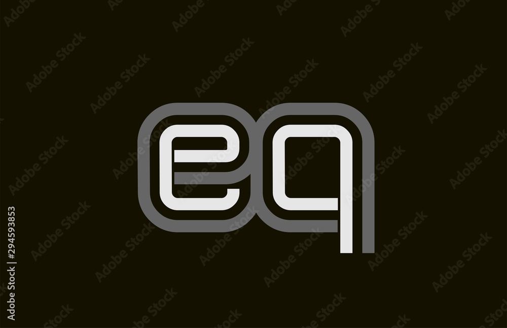 black and white line EQ E Q letter logo alphabet combination black and white line EQ E Q letter logo alphabet combination