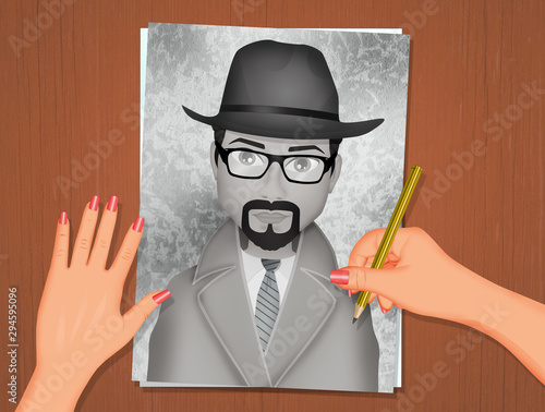 Obraz na plátně draw a man identikit