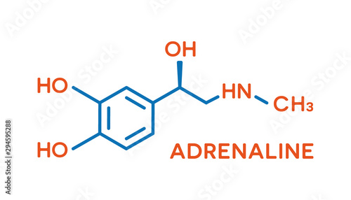 Adrenaline hormone molecular formula. Human body hormones symbol