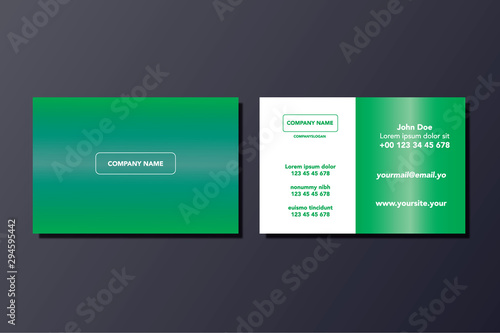 Business card with green gradient easy to change. Format .ai