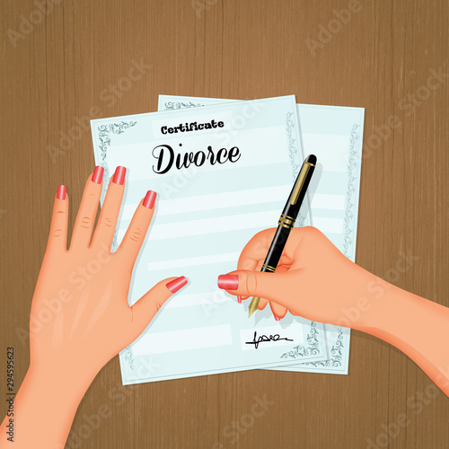 woman signs divorce papers