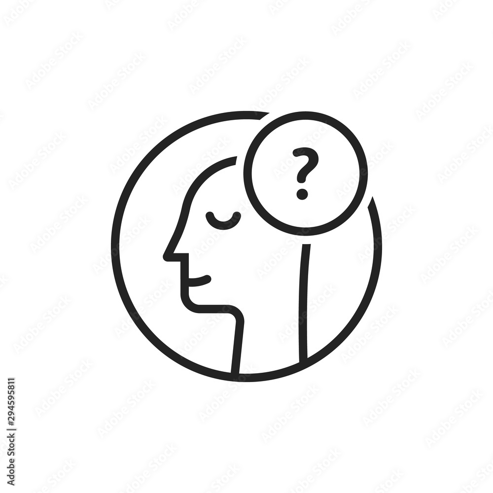 doubt logo with thin line man doubt logo with thin line man