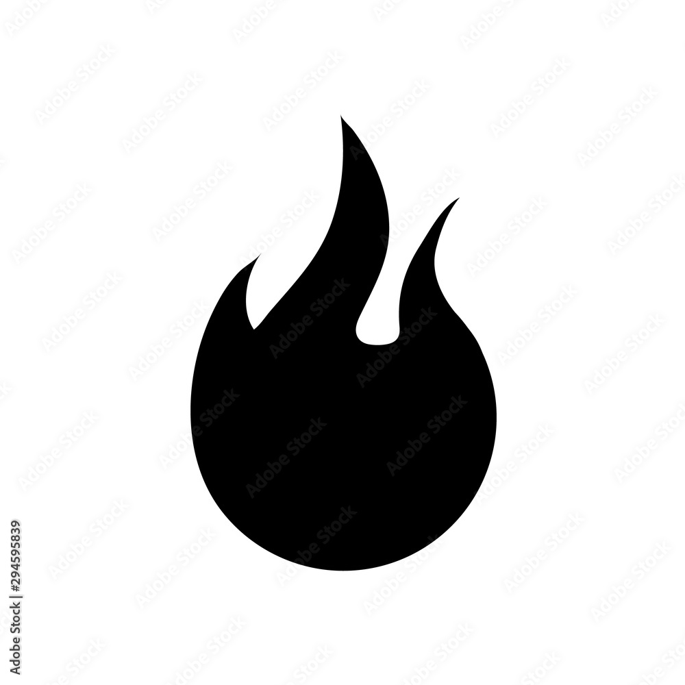 Flame icon, logo isolated on white background Flame icon, logo isolated on white background