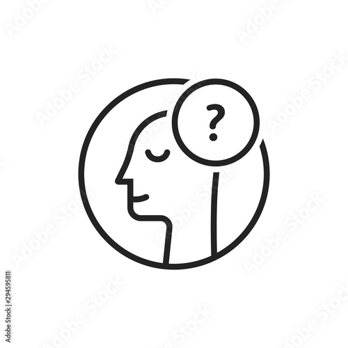 doubt logo with thin line man