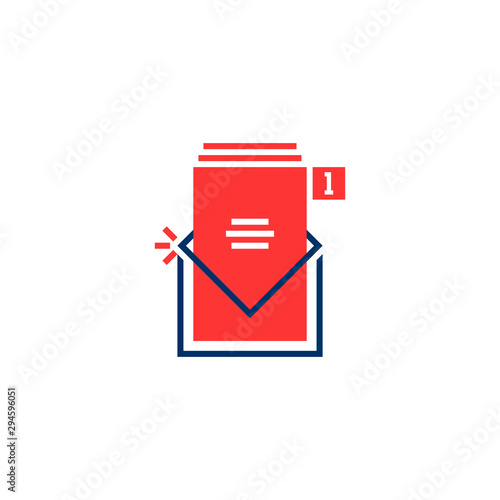 red and blue inbox notice logo