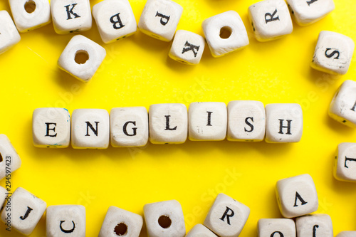 Word english made with bloc...