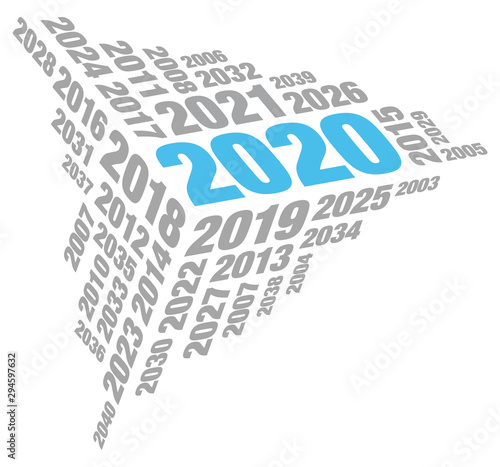 2020 Würfel Ecke Jahreszahlen Grau Und Blau
