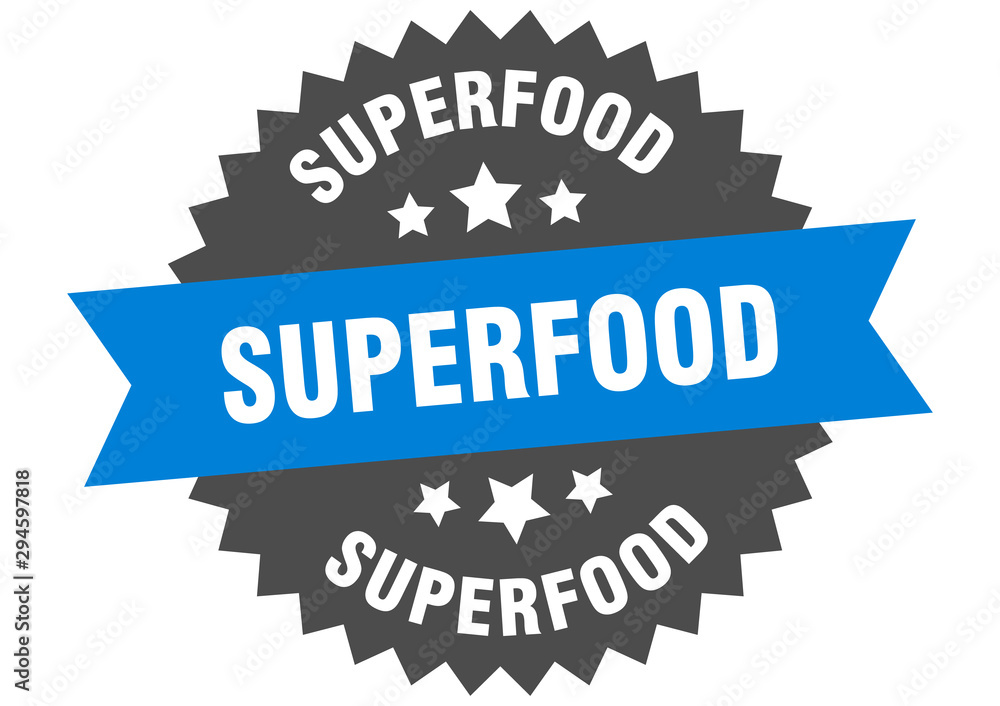 superfood sign. superfood blue-black circular band label superfood sign. superfood blue-black circular band label