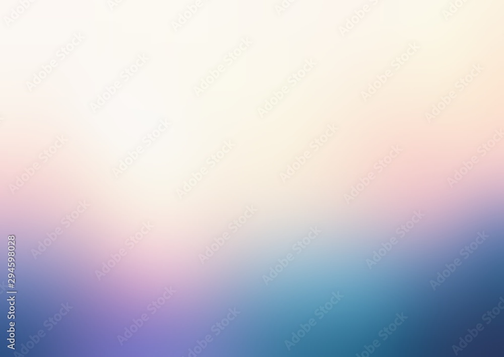 Soft lilac blue pink smoky pattern bottom on light yellow background. Incredible defocus illustration. Fantastic empty backdrop. Imaginary sky abstraction.
