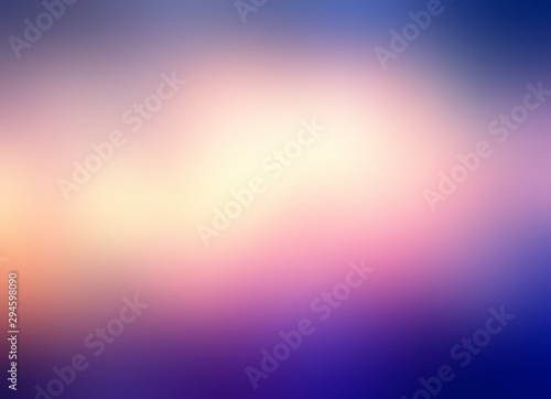 Dramatic colorful sky blur background. Dark blue purple smoky frame on yellow pink bright backgrop. Fantastic abstract illustration. 