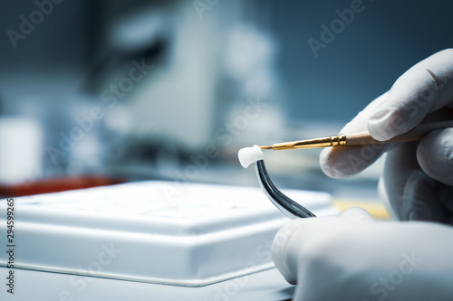 processing and correction of the dental crown. laboratory