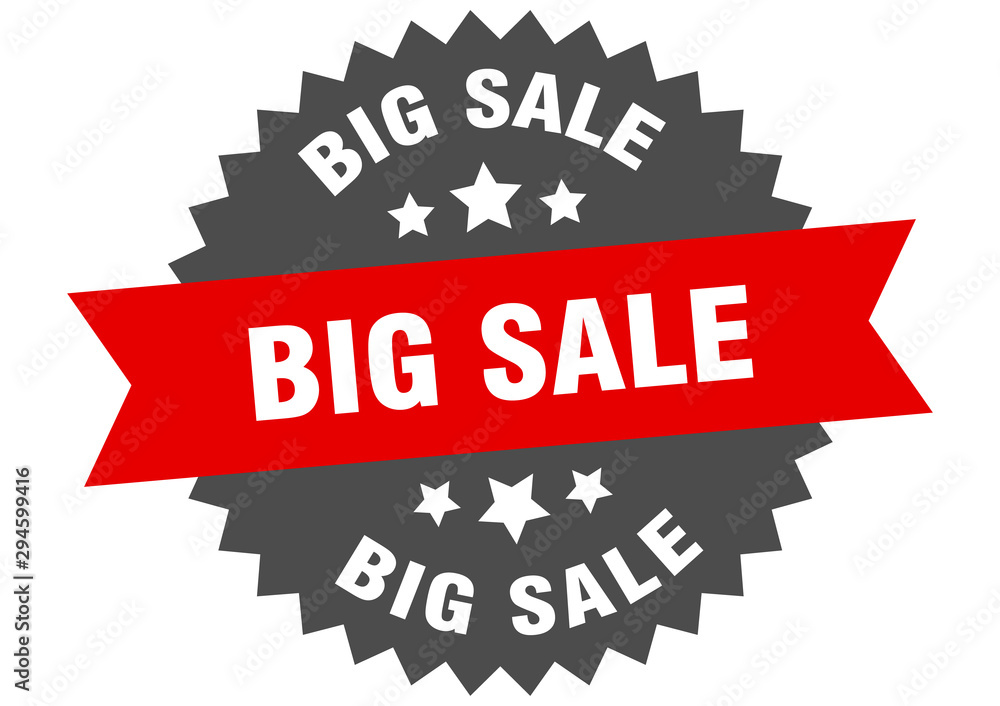 big sale sign. big sale red-black circular band label big sale sign. big sale red-black circular band label
