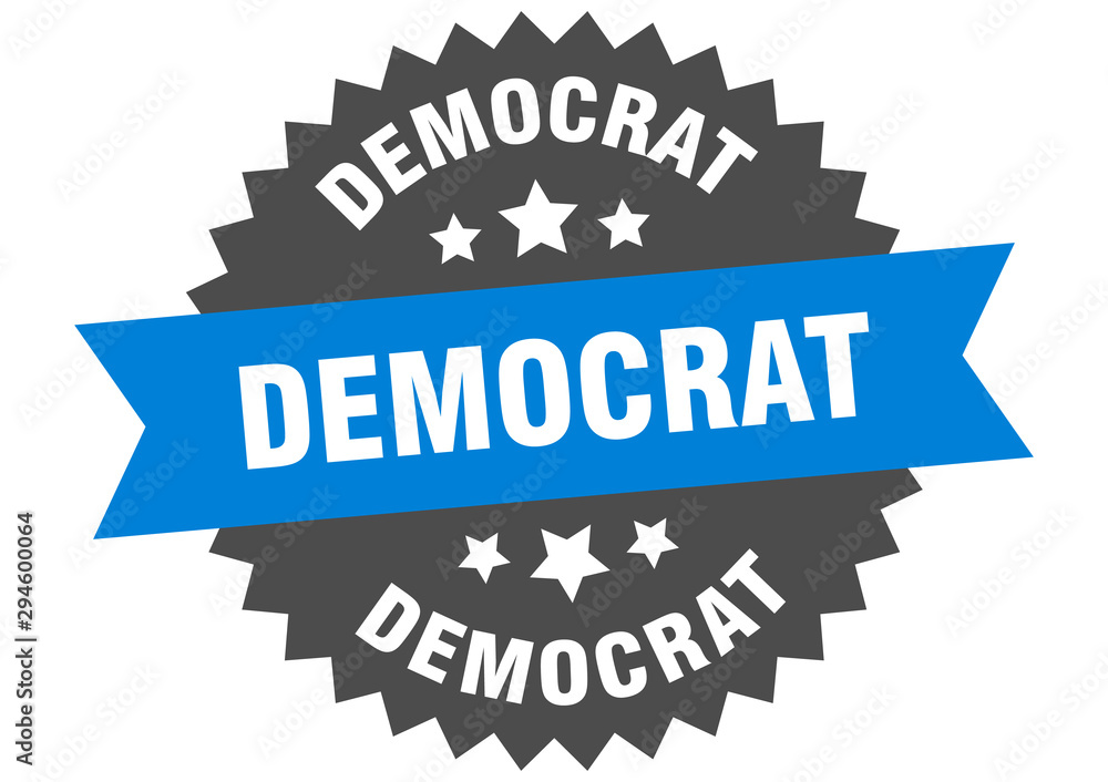 Fototapeta premium democrat sign. democrat blue-black circular band label