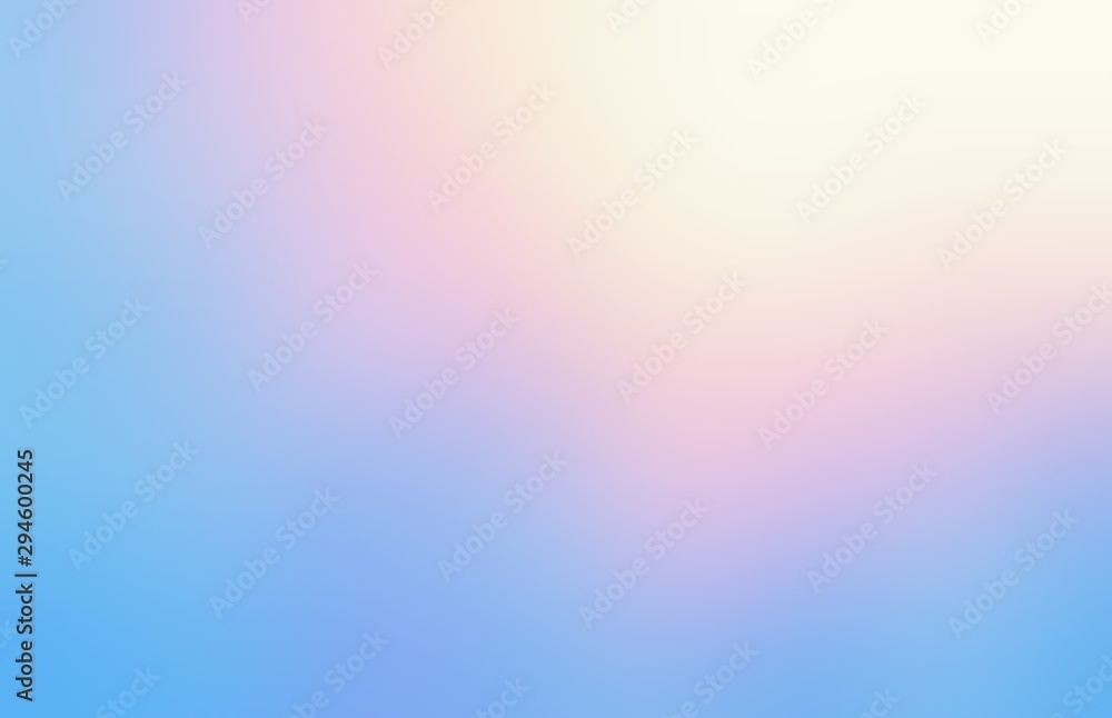 Shiny wonderful sky abstract background. Yellow pink blue iridescent gradient defocus pattern. Amazing dreaming heaven illustration.