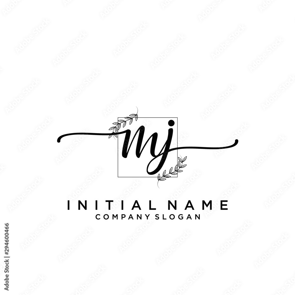 MJ Beauty vector initial logo, handwriting logo. MJ Beauty vector initial logo, handwriting logo.