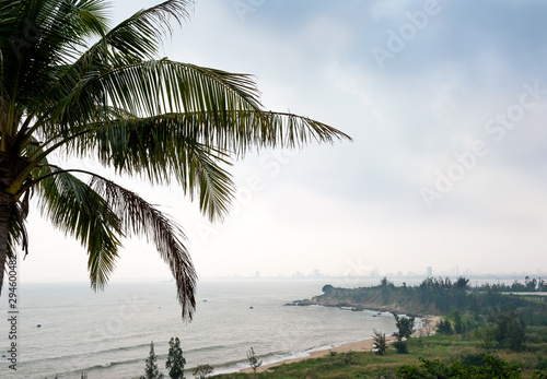 View on Danang city from Son Tra in cloudy day