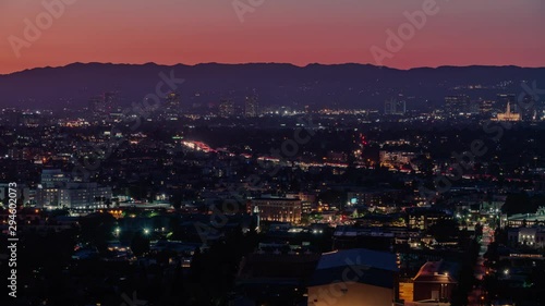 Los Angeles And Beverly Hills Sunset to Night Time Lapse From Culver City Holy Grail