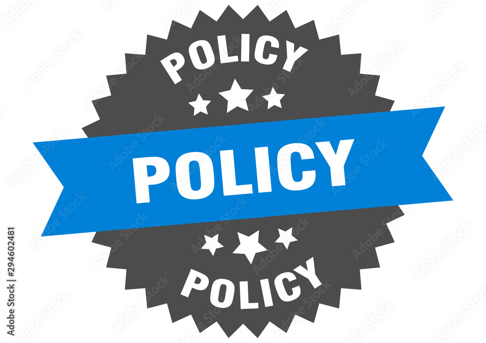 Fototapeta premium policy sign. policy blue-black circular band label