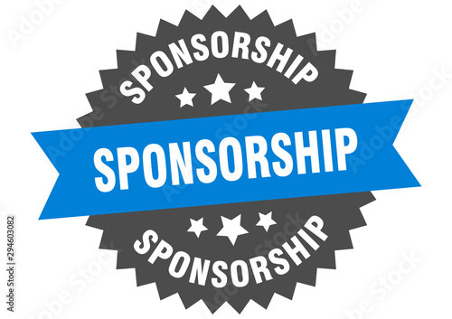 sponsorship sign. sponsorship blue-black circular band label