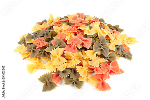 Pile of Farfalle (Bow-Tie) Pasta Isolated on White Background