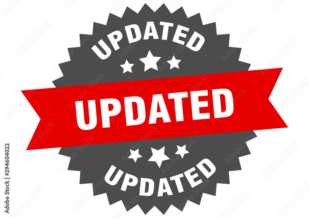 updated sign. updated red-black circular band label updated sign. updated red-black circular band label