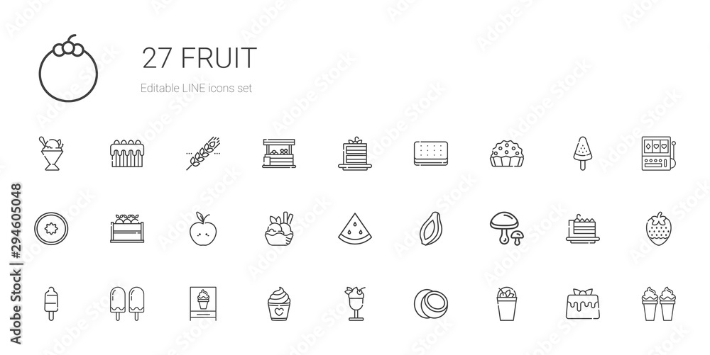 fruit icons set