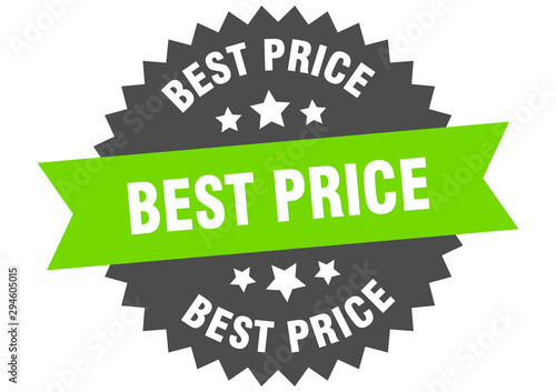 best price sign. best price green-black circular band label